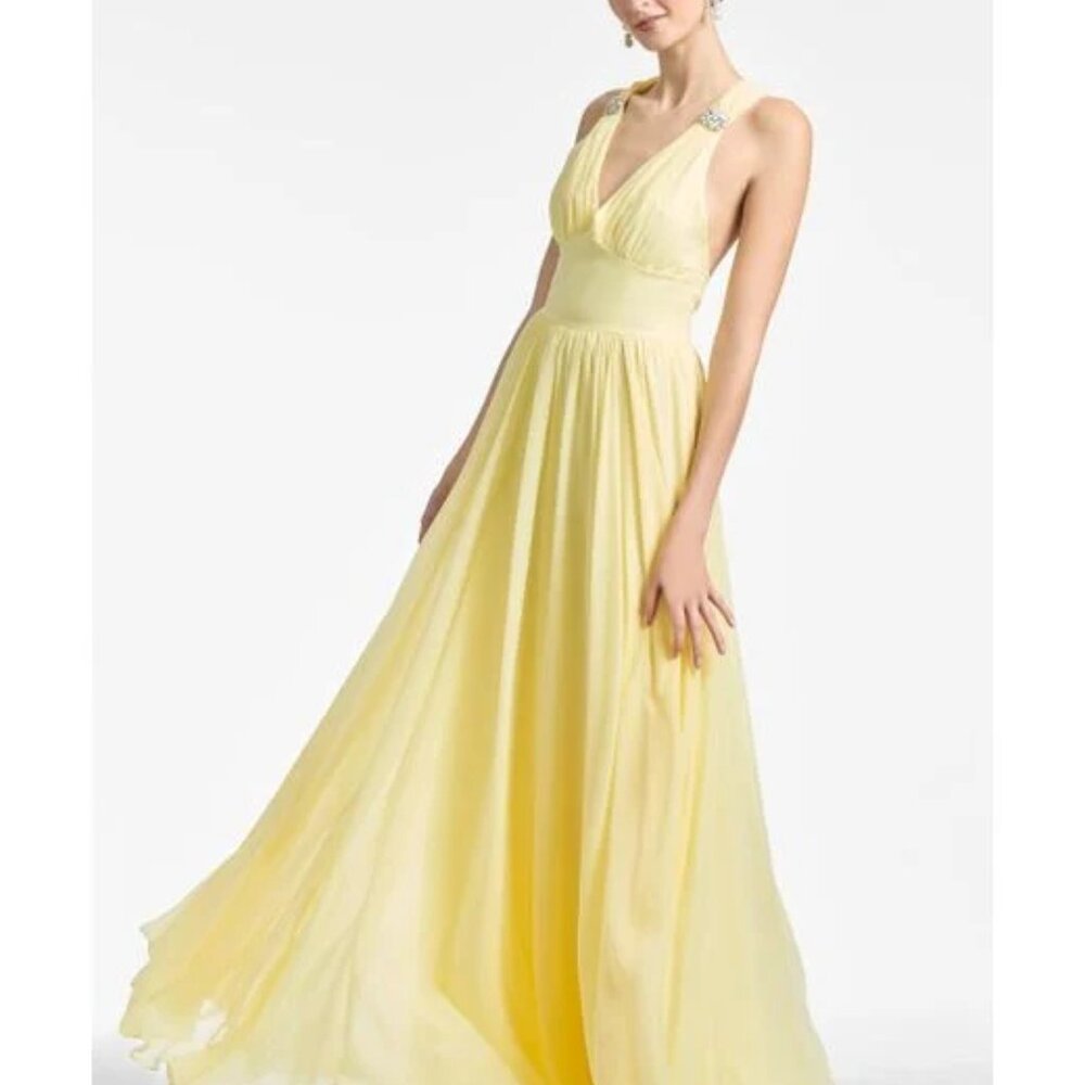 Sachin & Babi Women's Yellow Kenzia Gown NWT MSRP $850 Lemon Drop Sz 12 10 8 6 4 - Picture 5 of 7